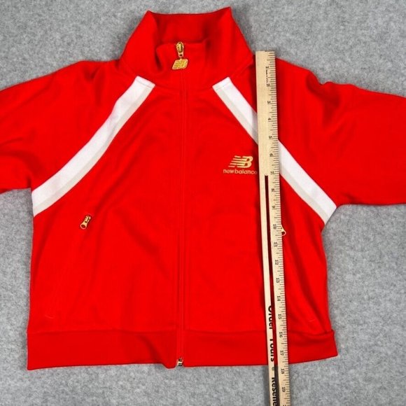New Balance Womens Cropped Jacket Size Small Orange Full Zip Athleisure Pockets - Picture 6 of 9